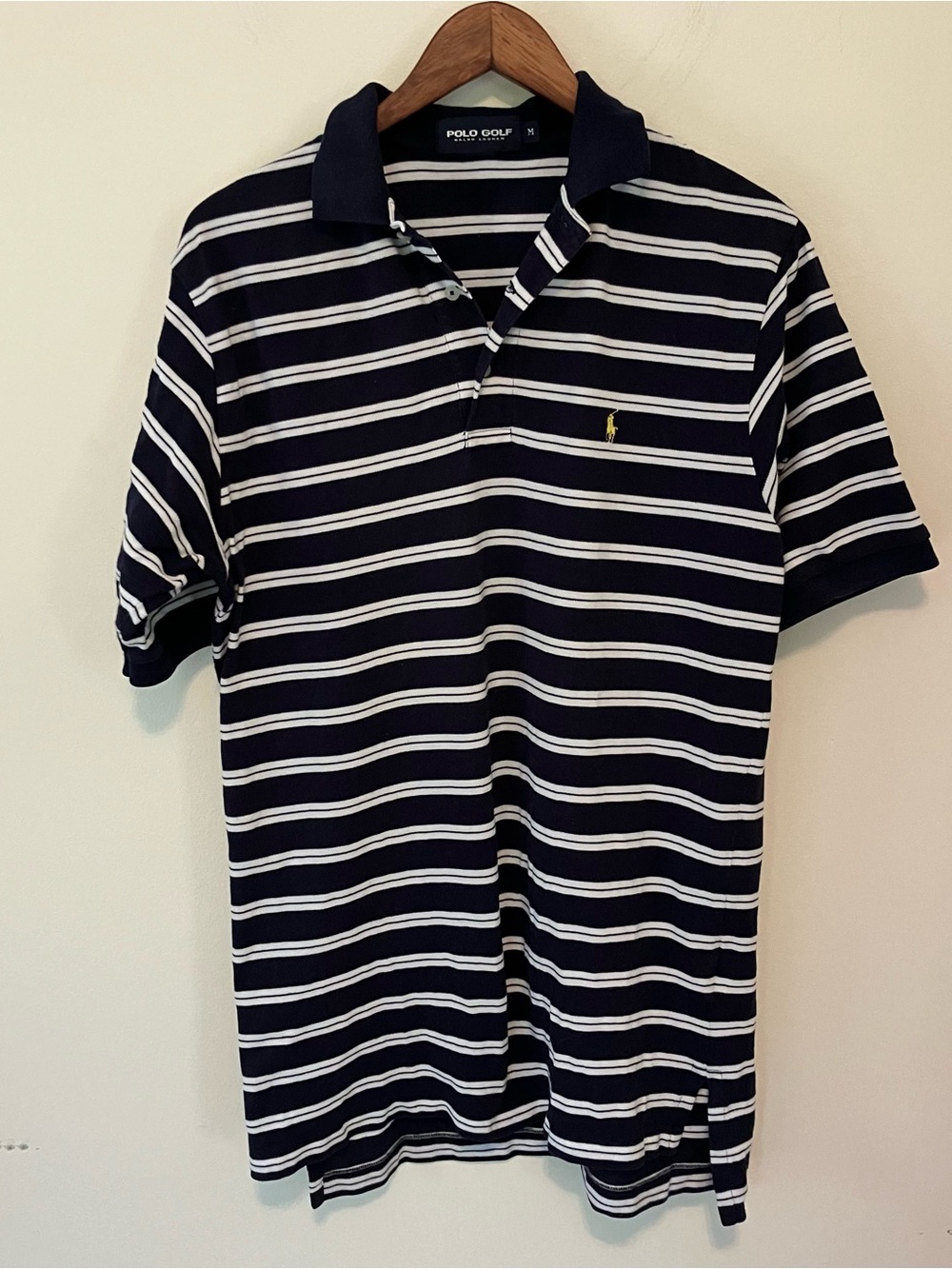 VTG Polo Golf Ralph Lauren Striped Blue Short Sleeve Polo Shirt Men’s M Preppy